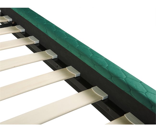 Beliani Cama com estrado Veludo BAYONNE 191x212 Verde