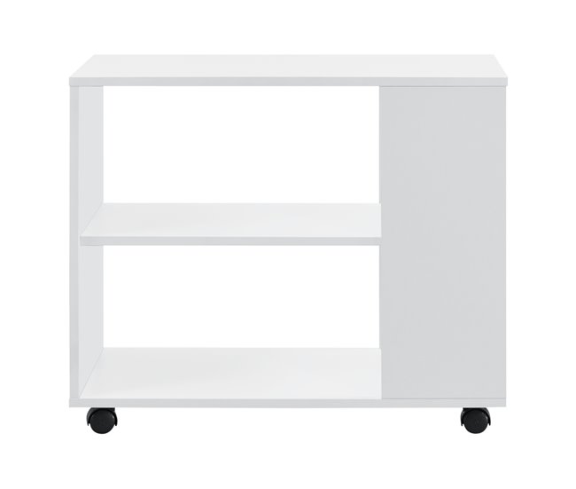 Mesa de centro Älvdalen com rodas e prateleira bloqueáveis Branco