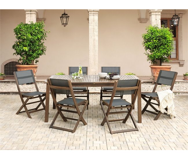 Beliani Mesa extensível CESANA 100x180 Castanho