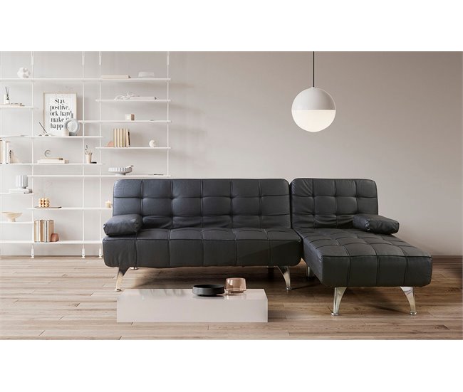 Sofá-cama Chaise Longue XS Preto