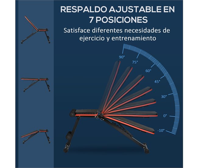 Banco de Pesos Aço e PU HOMCOM, desportos e lazer - musculação Preto