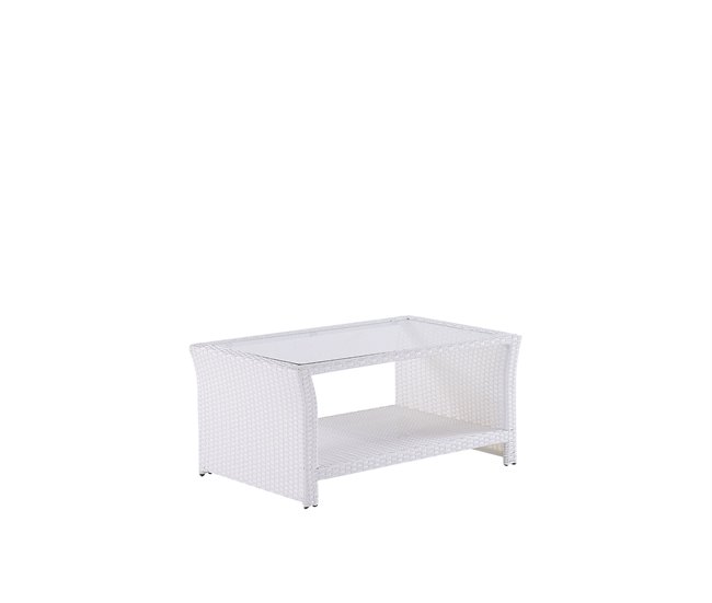 Beliani Conjunto lounge Ratan sintético MARINO Branco