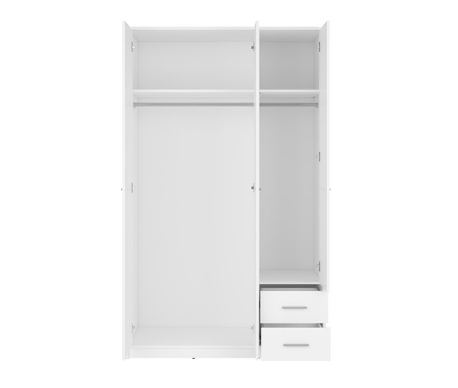 Armário de 3 portas e 2 gavetas Ewen 118 Branco
