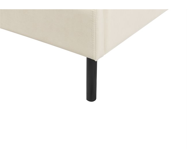 Beliani Cama com estrado Veludo ARETTE 184x206 Bege