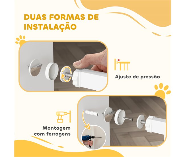 Barrera de Segurança para Cães Acero e PA PawHut Branco