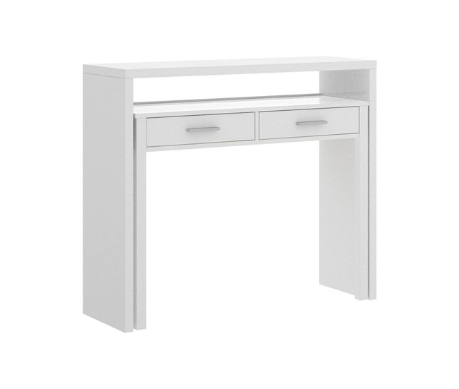 Mesa com efeito de madeira Branco