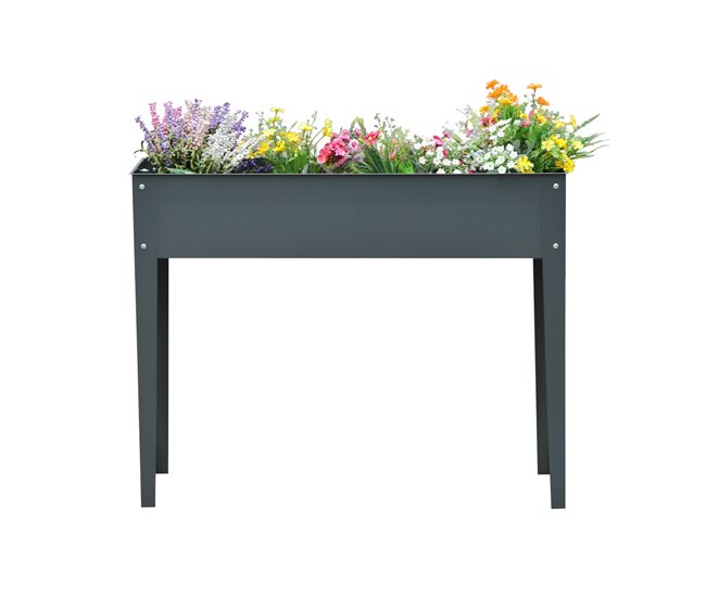 Floreira Metal Outsunny, varanda e jardim - jardinagem Cinza