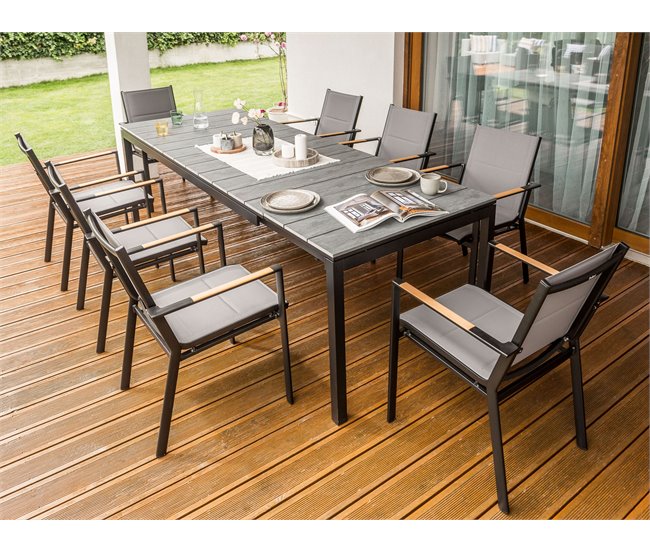 Beliani Mesa extensível TOFANE 198x90 Cinza