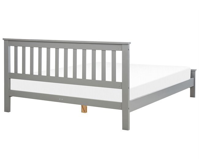 Beliani Cama com estrado Pinho MAYENNE 169x208 Castanho