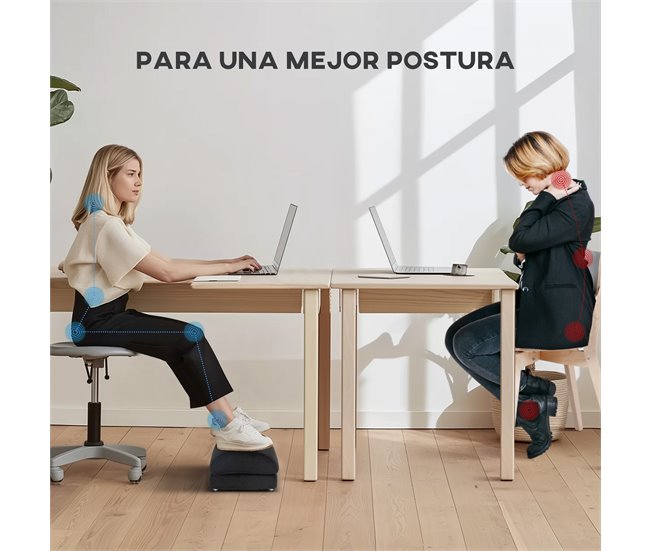 Apoio para os Pés Poliéster, espuma, placa multicamada HOMCOM Preto
