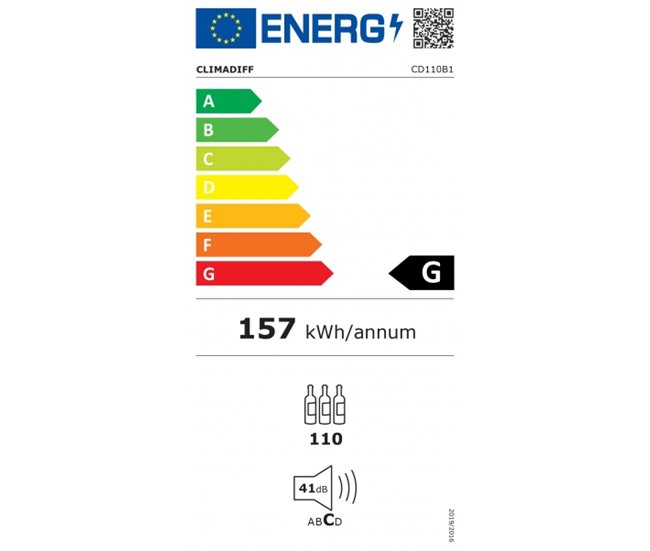 Cave de Vinho 110 garrafas Climadiff CD110B1 Duas Zonas de temperatura Preto