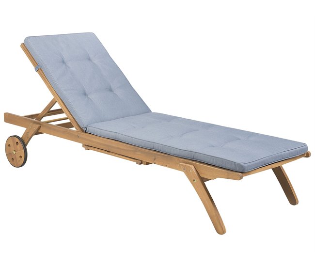 Beliani Cadeira lounge/relax CESANA Azul Claro