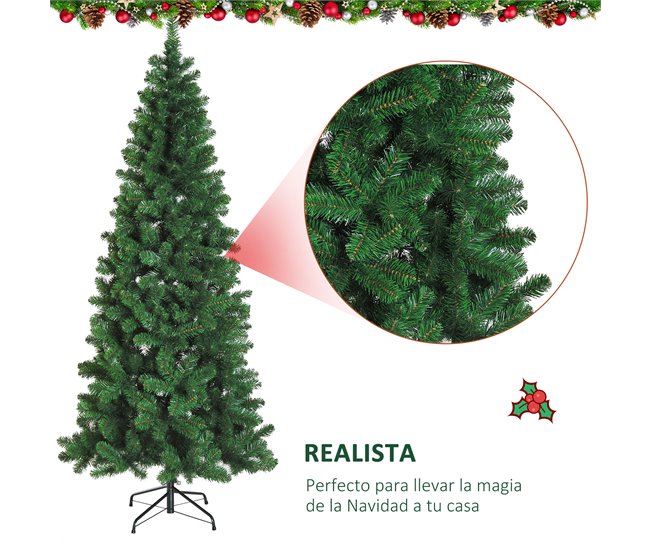 Árvore de Natal Artificial PVC, metal e plástico HOMCOM Verde