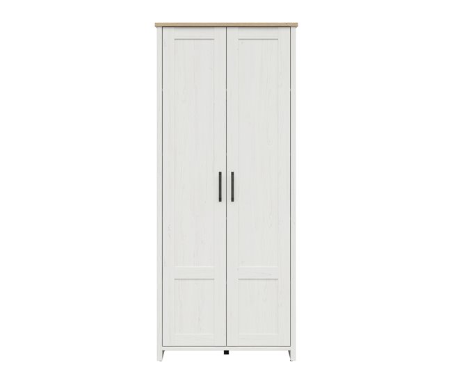 Armário de 2 portas Aksel Natural/ Branco