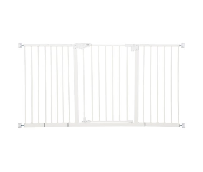 Barreira de Segurança Extensível Metal e Plástico PawHut Branco