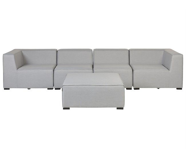 Beliani Conjunto lounge AREZZO Cinza Claro