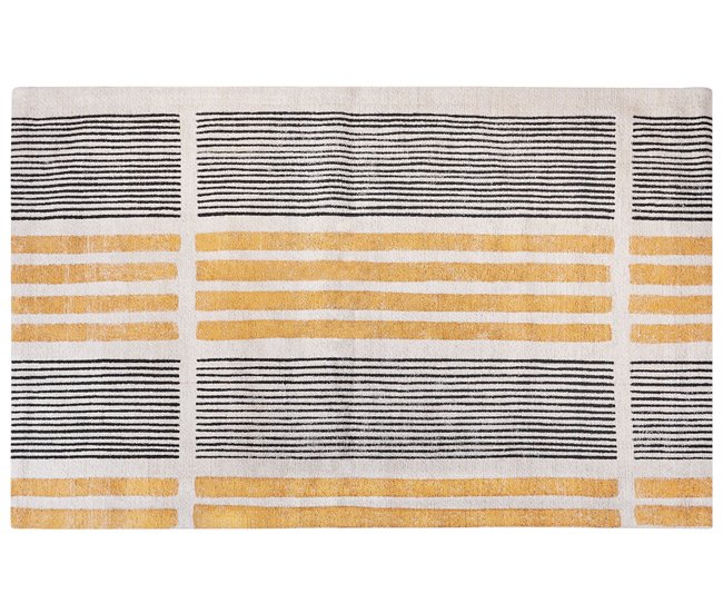 Beliani De tejido plano KATRA 140x200 Amarelo