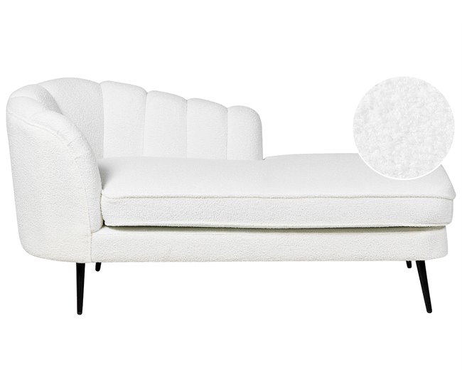 Beliani Chaise longue Bouclé ALLIER Bege