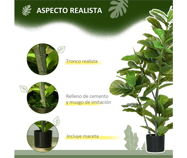 Planta Artificial PEVA e Metal HOMCOM, casa - decoração Verde