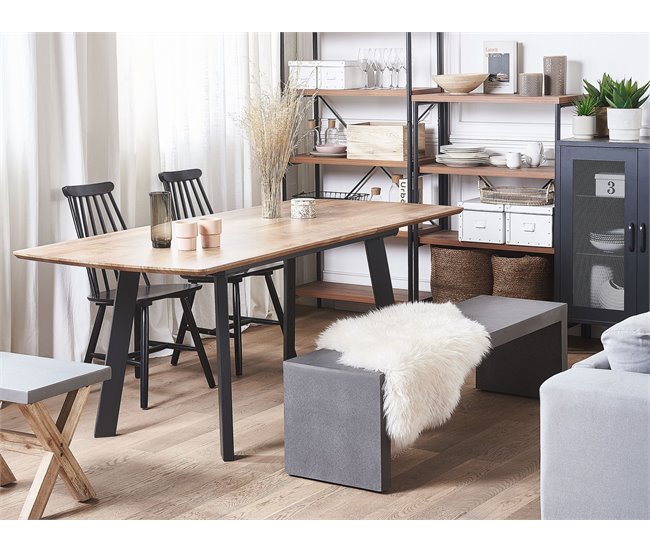 Beliani Mesa de jantar SALVADOR 90x160 Castanho