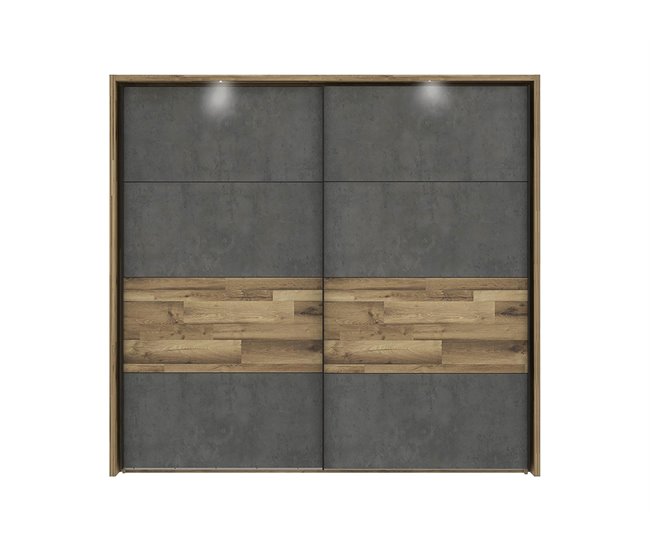 Roupeiro RICCIANO portas deslizantes 230x215cm carvalho Carvalho