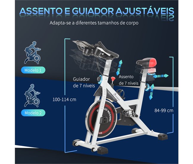 Bicicleta estática Aço e ABS HOMCOM Multicor