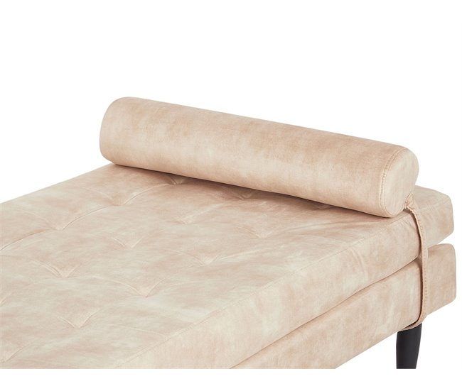 Beliani Chaise longue Terciopelo USSEL Bege