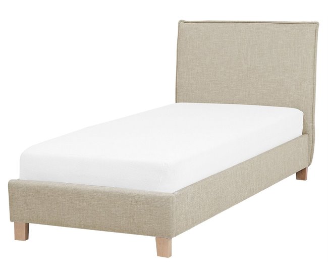 Beliani Cama com estrado Poliéster SENNEZ 98x216 Bege