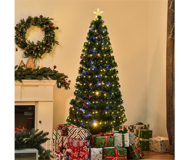 Árvore de Natal PVC e Metal HOMCOM, casa - natal Verde