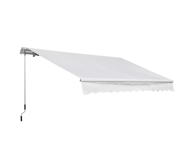Toldo Fachada Tecido poliéster, alumínio e ferro Outsunny 350x250 Branco