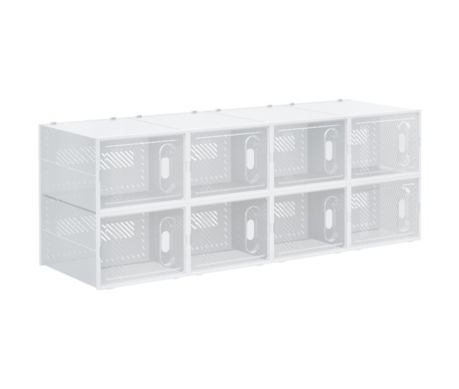 Armário Modular PP HOMCOM, casa - móveis de armazenamento 28 Branco