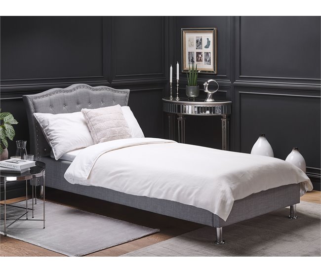 Beliani Cama com armazenamento Pele sintética METZ 126x217 Branco