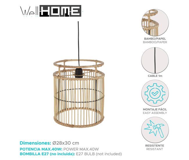 WELL HOME - Luminária pendente Natural