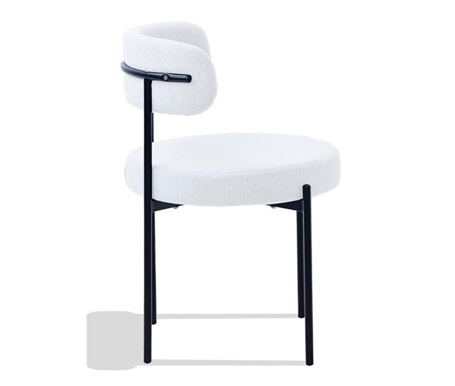 Cadeira de veludo de peluche - Lennin Branco