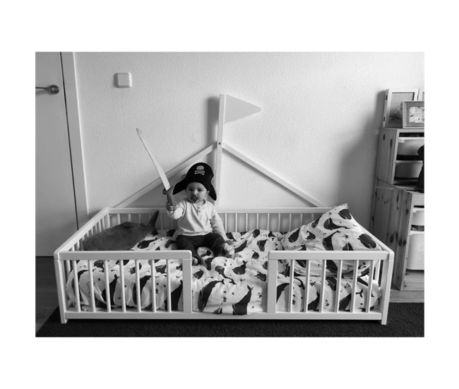 Cama infantil tipi Apache Wonderland Nat + Colchão Ternum Madeira