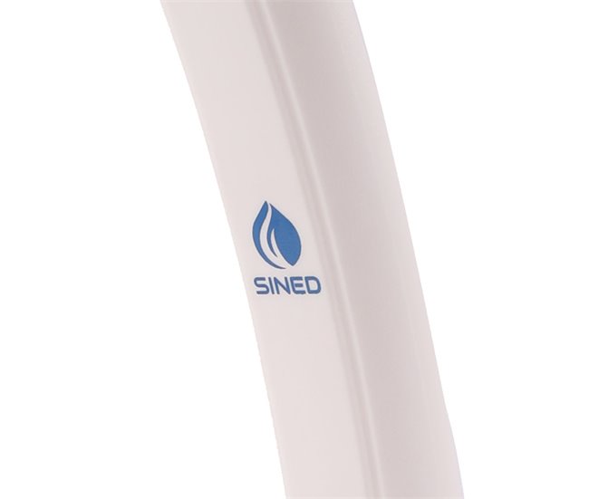 Sined SOLE BIANCA Chuveiro curvo de polietileno HD aquecido por energia solar com lavagem dos pés, Branco Branco
