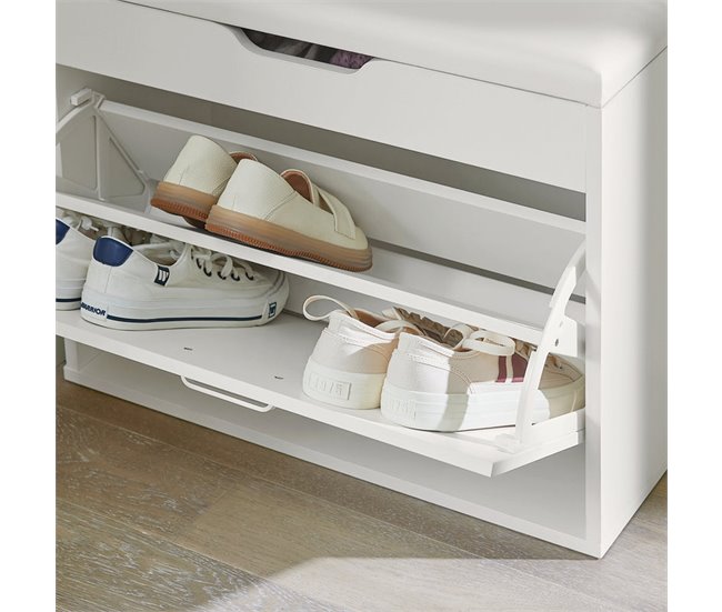Banco para sapateiras com 1 aba FSR95-W SoBuy Branco
