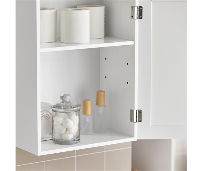 Armário de parede com 2 prateleiras BZR19-W SoBuy Branco