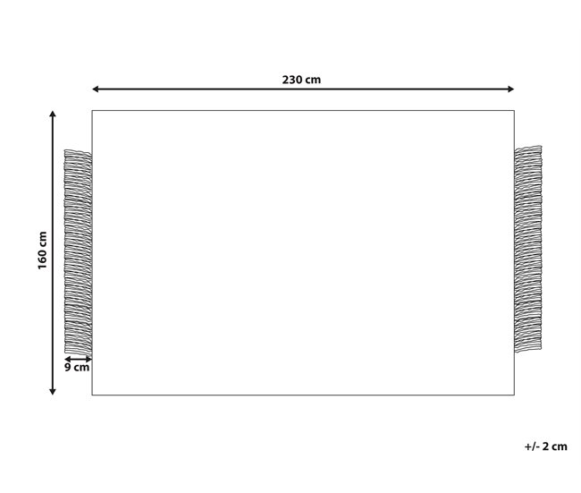 Beliani Pelos curtos TATLISU 160x230 Branco/ Bege