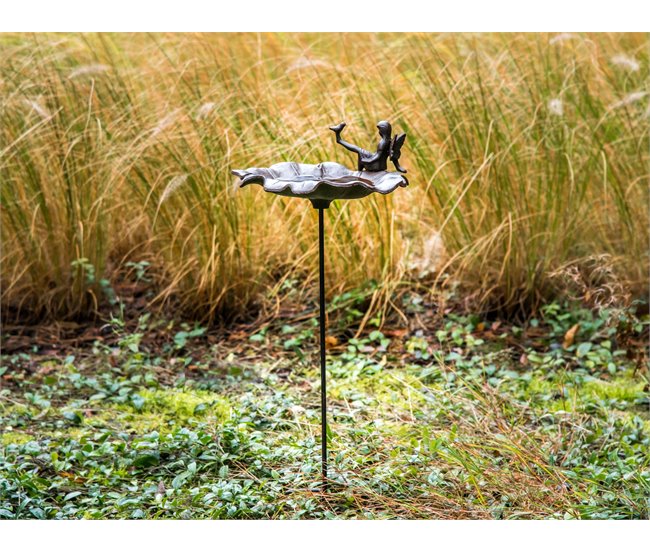 Beliani Fuente de bano para pájaros MAGPIE Castanho