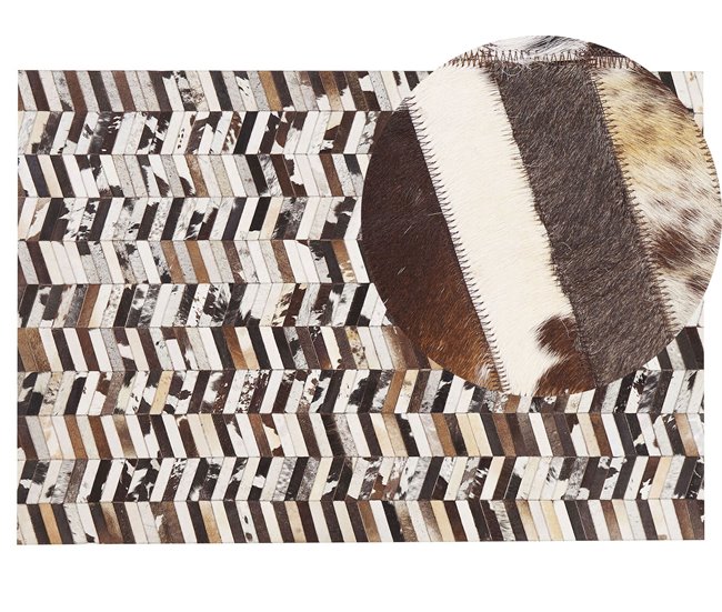 Beliani Patchwork AKYELE 140x200 Branco/ Bege