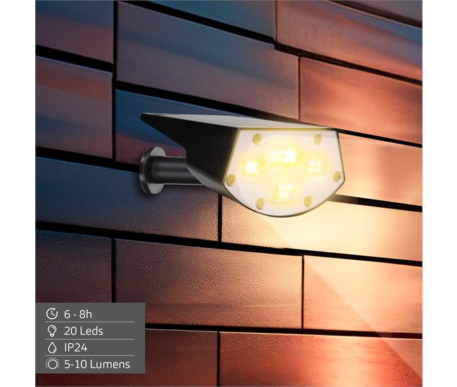 Aktive Projetor LED solar 5-10 lúmens Design 2 em 1 Preto