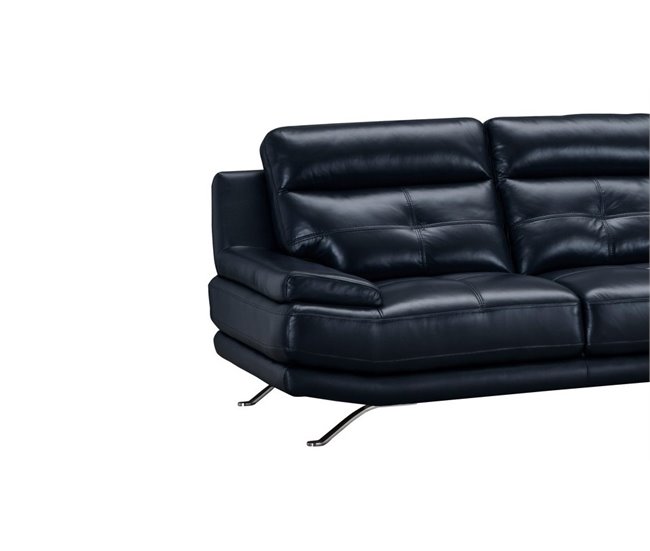 Chaise longue de pele HAWAI Azul Marino