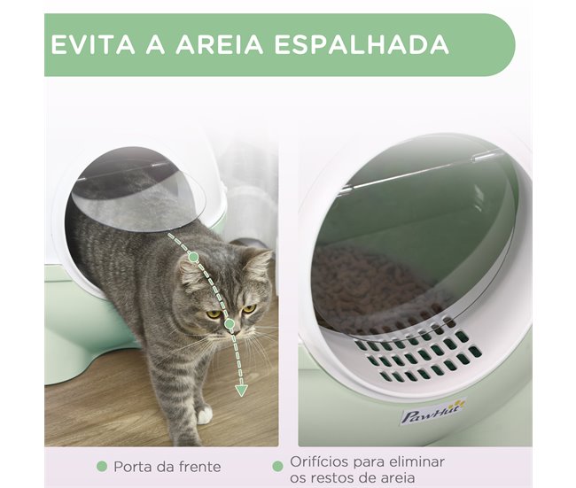 Caixa de Areia para Gatos PP e PC PawHut Verde