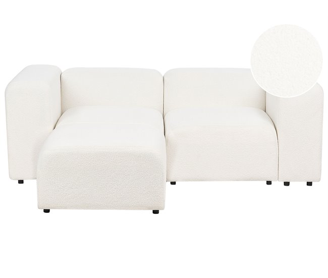 Beliani Sofá de 2 lugares Bouclé FALSTERBO Creme