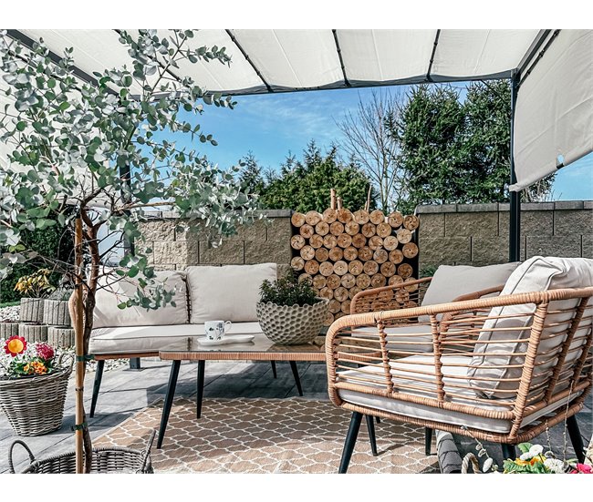 Beliani Pérgola de jardín PARGA 310x310 Bege