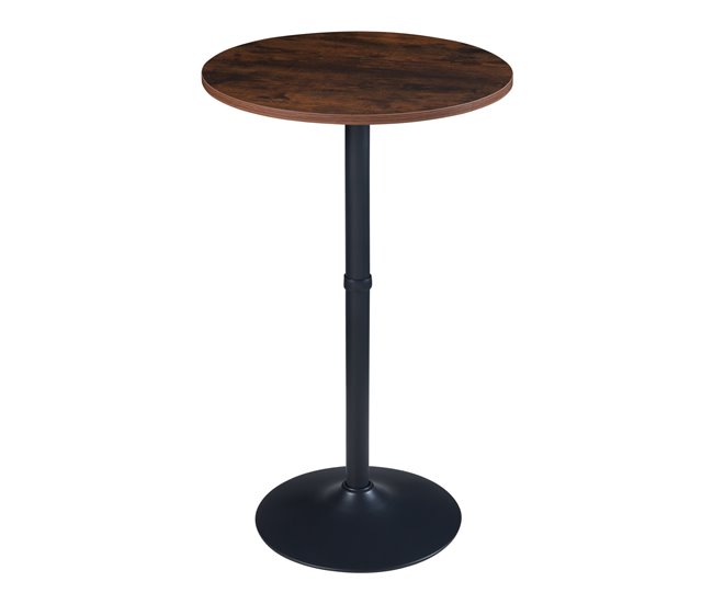 Mesa de bar Vantaa aço MDF Nogal