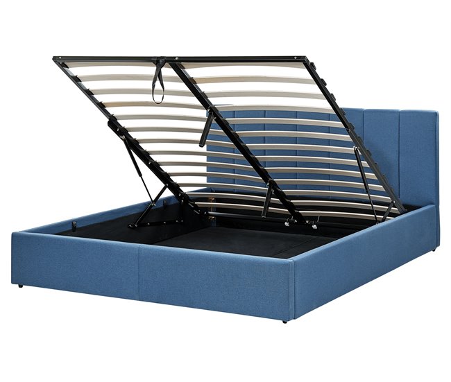 Beliani Cama com estrado Poliéster DREUX 171x214 Azul