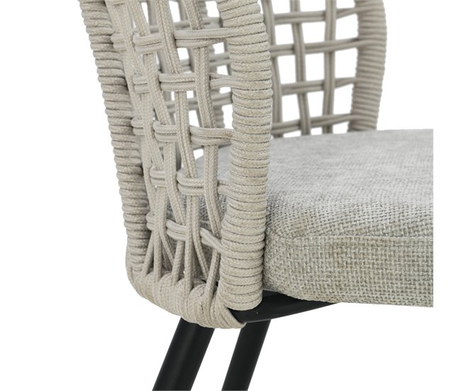 Cadeira revestida em tecido cinza SUKI Cinza