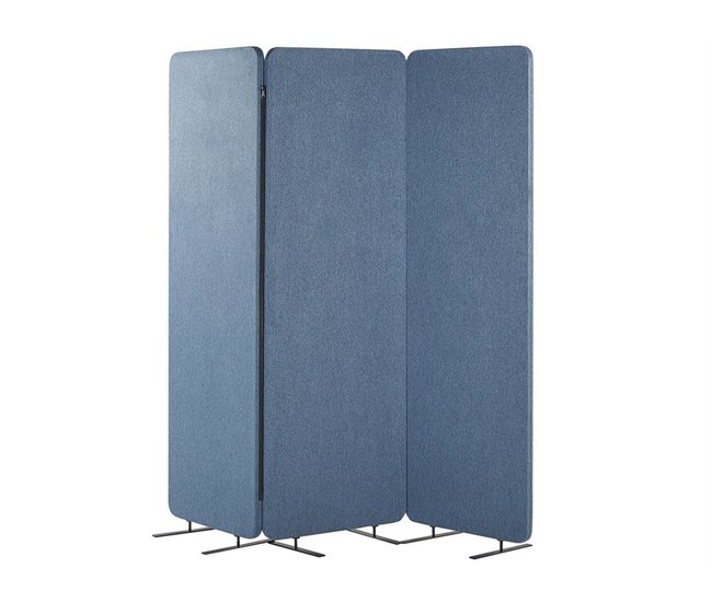 Beliani Biombo dobrável STANDI 184x30 Azul